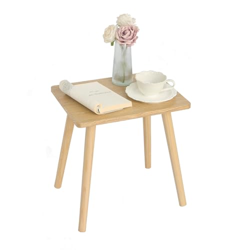 AWASEN Side Table, Small End Accent Table for Living Room Bedroom Office Small Spaces, Modern Wood Side Table Nightstand with Solid Wood, Easy Assembly, (Natural) - color: Natural