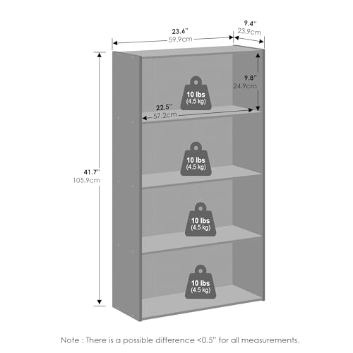 Furinno Reed Closet Organizers and Storage, 4-Tier Closet Organizer, Open Shelf Closet Storage, for Wardrobe, Bedroom, Living Room, White - color: White, size: 4-Tier, 23.6"W