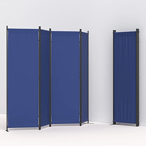 Morngardo Room Divider, Folding Privacy Screens, 4 Panel Room Partitions, 88" Foldable Wall Dividers, Portable Separating for Home Office Bedroom Dorm Decor (Blue) - color: Blue, size: 88'W - 4 Panels