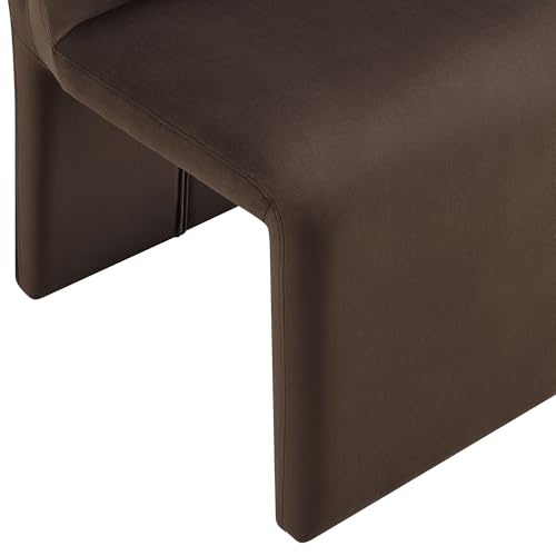 Modway Emory Upholstered Dining Side Chair in Chocolate - Single Armless Slipper Chair - Padded Performance Velvet Accent for Dining Room, Kitchen - color: Chocolate