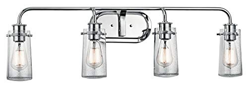 Kichler Braelyn 4-Light Industrial Vanity Light, Chrome - color: Chrome, size: 44 in 4-Light