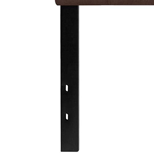 Quilted Tufted Queen Size Headboard in Dark Brown Fabric - color: Dark Brown, size: Queen