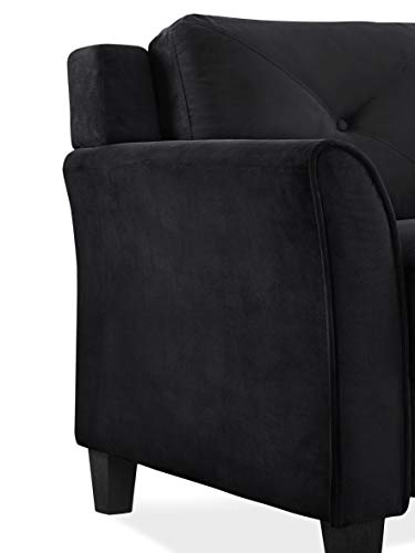 Studio Living Harrington 80.3" Sofa, Transitional Modern, Pocket Coil Comfort, Easy Assembly, Microfiber Fabric, Black - color: Black, size: Sofa