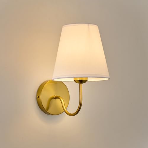 Modern Gold Hardwired Wall Sconces Lighting Fixture, E26 Industrial Vintage Gold Wall Light Set of 2 Pack Wall Lamp Bathroom Decor for Bedroom Living Room, Brass Finish Sconces - color: Gold-Hardwired-E26
