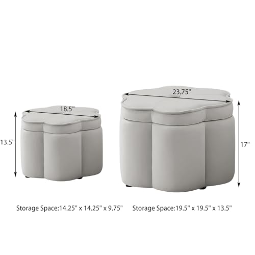 24" Small Modern Nesting Tables with Large Weight Capacity, Modern Nesting Side Tables with Space-Saving Design, Small Coffee Table with Side Storage Shelf for Living Room, Gray - color: Grey