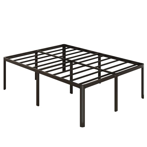 Yicensen 20 Inch Queen Bed Frame Rounded Corner Legs Platform Bed Frame Queen Size, Heavy Duty Easy Assembly, Noise Free, No Box Spring Needed, Black. - size: Queen, style: 20 Inch