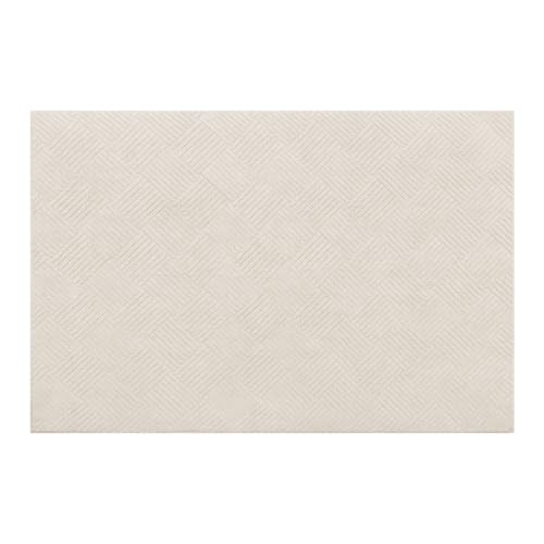 6x9 Living Room Area Rug, Beige Soft Geometric Fluffy Bedroom Mat | Washable Modern Indoor Floor Mat, Non Slip Shaggy Boho Accent Throw Carpet for Office, Dorm, Nursery and Dining Room - size: 6' x 9' (Rectangular)