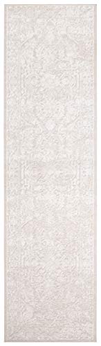 SAFAVIEH Reflection Collection Runner Rug - 2'3" x 6', Cream & Ivory, Non-Shedding & Easy Cleaning, Ideal for Living Room, Bedroom (RFT665D) - color: Creme/Ivory, size: 2'3" x 6' (Runner)