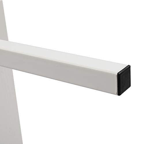 5-Shelf Modern Bookcase, Open Wall Mount Ladder Bookshelf with Industrial Metal Frame for Living Room Bedroom Home Office (White) - color: White