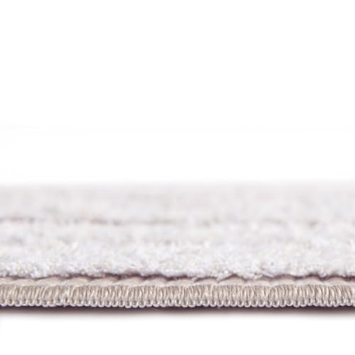 Rugs.com - Sabrina Soto Casa Rug – 12 Ft Runner Beige Textured Cotton Rug Modern Geometric Design for Hallways and Entryways - color: Beige, size: 2'7" x 12' (Runner)
