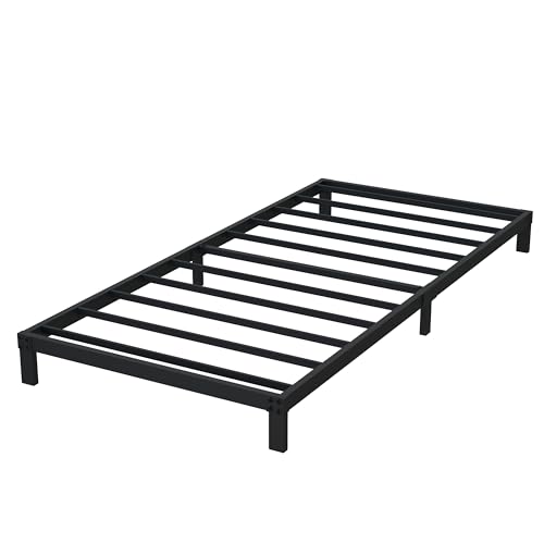 DiaOutro 7 Inch Twin Bed Frames Heavy Duty Low Profile Metal Platform | Steel Slats Platform No Box Spring Needed Mattress Foundation, Easy Assembly, Noise Free - size: Twin, style: 7 Inch