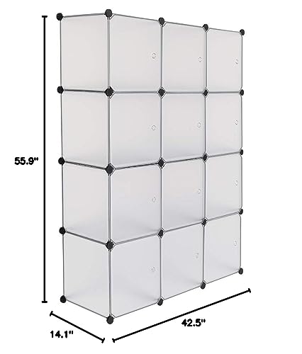 13.8 Inchs Cube Storage Organizer, Storage Cubes Shelves Bookshelf,Portable Closet Storage Shelves for Kids, Closet, Bedroom, Bathroom, Office White (12-Cube)