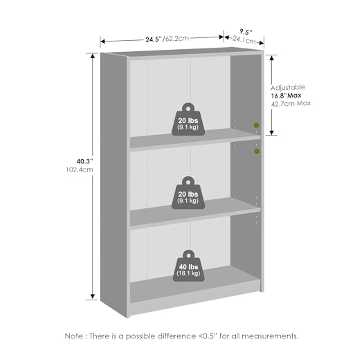 Furinno Reed Closet Organizers and Storage, 3-Tier Closet Organizer, Open Shelf Closet Storage, for Wardrobe, Bedroom, Living Room, Blackwood - color: Blackwood, size: 3-Tier Adjustable