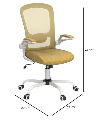 Mimoglad Ergonomic High Back Mesh Office Chair, Adjustable Lumbar Support, Thickened Seat Cushion (Modern, Jasmine) - color: Jasmine