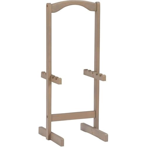 Riverbay Furniture 5 Piece TV Tray Table Set, Rubberwood & MDF, Gray Acacia Finish, 4 Foldable Tray Tables & Storage Stand, Rustic Planked Top, Portable Handle, Sturdy Home Furniture - color: Natural
