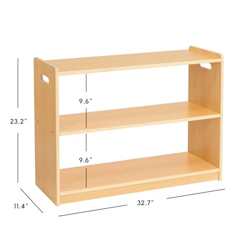 OOOK 2-Tier Montessori Bookshelf, Double-Sided Toy Organizers and Storage | FSC Safety, Toddler Open Bookshelf Suitable for Classroom, Kids Room, Playroom and Daycare Center, 32.7"W×11.4"D×23.2"H - size: 32.7 x 11.4 x 23.2 inches