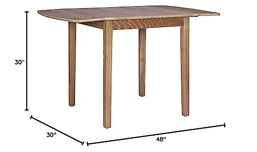 Linon Torino Greywash 30" Square Drop Leaf Table - 30" X 48" Fully Extended - color: Greywash