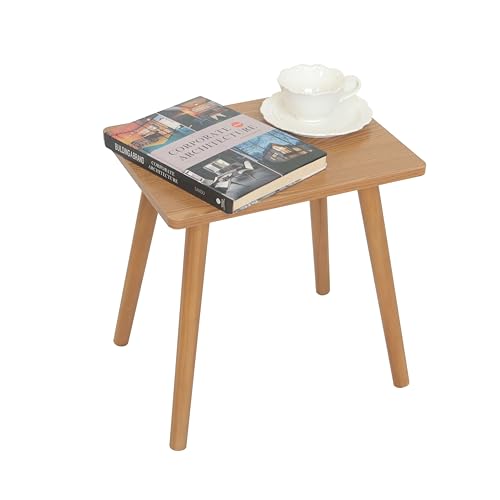 AWASEN Mid Century Modern Side Table, Small End Table for Living Room Bedroom Office Small Spaces, Modern Side Table Nightstand with Solid Wood, Easy Assembly, (Brown) - color: Brown
