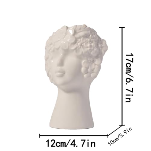 BrownLove Ceramic Face Vase for Decor Female Form Art Vases Modern Decorative Vase Centerpiece for Table Shelf Living Room Office Bedroom Small - style: Face vase 2