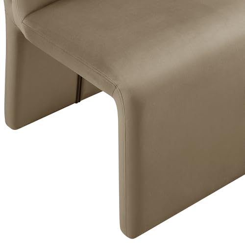 Modway Emory Upholstered Dining Side Chair in Taupe - Single Armless Slipper Chair - Padded Performance Velvet Accent for Dining Room, Kitchen - color: Taupe