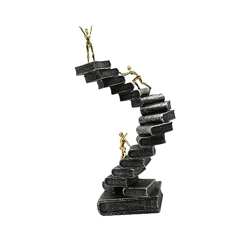 Thinker Statues Ladder Sculpture Abstract Figure Handicraft for Bookshelf Desktop Decoration