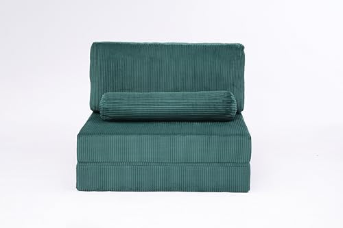 49" Foldable Modular Studio Couch, Space Saver Bed with High Density Foam, Sofa Individual with Creative Shape for Apartment Leisure Scenes, Green - color: Green