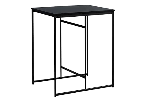 Contemporary Rectangular Counter Height Dining Table Small with Black Laminate Top and Metal Base Ideal for Modern Homes