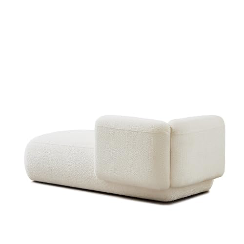 ERYE Boucle Upholstered Right Facing Chaise Lounge Indoor for Living Room Bedroom,Comfy Single Chaise Lounge Modern Leisure Recliner Sleeper Sofa Daybed, Easy Assemble - color: Beige/R