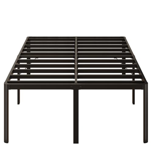 Yicensen 22 Inch High Queen Bed Frame Rounded Corner No Box Spring Needed, Heavy Duty Metal Queen Size Platform Bed Frame, Easy Assembly, Noise Free, Black - size: Queen, style: 22 Inch