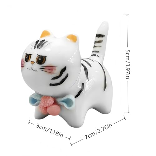Handmade Ceramic Cat Figurine, Cute Lucky Healing Cat Themed Decorative for Cat Lovers, Ideal for Desk, Bookshelf, Nightstand & Home Decor, for Mother’s Day, Easter, Birthday, Men & Women - color: Style a - Handmade Ceramic Cat Figurine