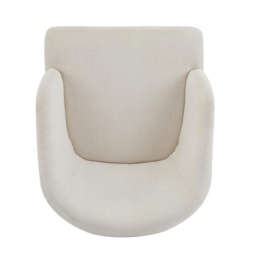 Modern Accent Lounge Chair with Round Back Wooden Legs Mid Century Inspired Compact Design Soft Fabric Upholstery Comfortable Seating for Lounging Reading Easy Assembly Durable Frame Home Office Use