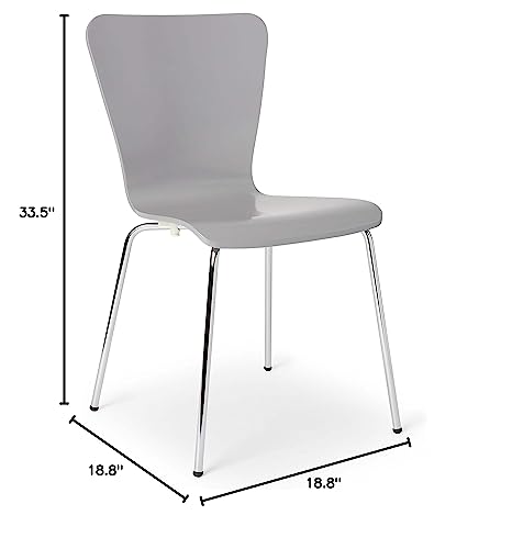 Simple Living Pisa Bentwood Stackable Dining Kitchen Chairs (Set of 2) (gray) - color: Grey