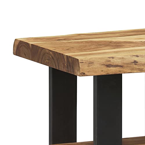 Alaterre Alpine Live Edge Solid Wood 2-Shelf End Table, Natural (AWAA0220) - size: 20"W 3-Tier