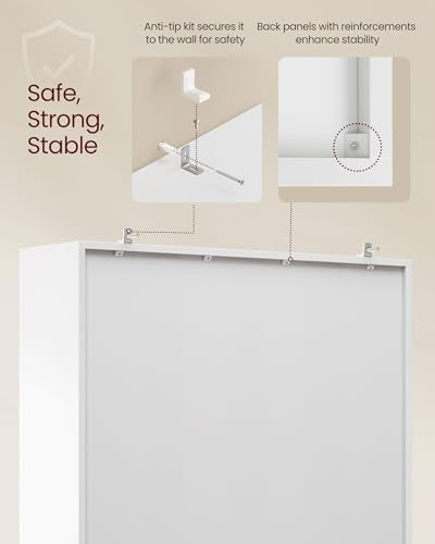 VASAGLE Bookcase Cube Shelf with 6 Compartments, 9.4 x 25.8 x 38.6 Inches | Bookshelf storage shelf, Cloud White, CUSTOS Collection, ULBC423W01 - color: Cloud White, size: 6 Cubes (9.4"D x 38.6"H), style: 1 Pack
