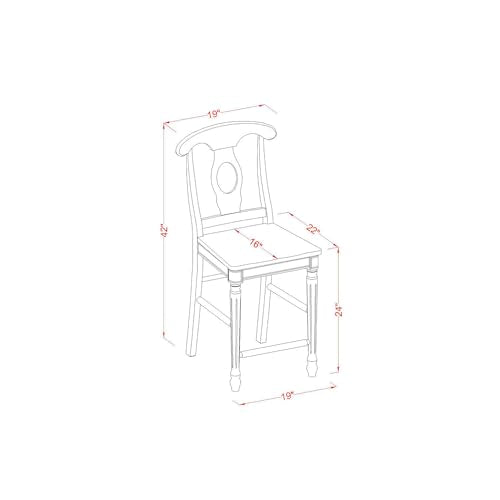 HomeStock Counter Height Table Set with 2 Chairs - Modern Dining Set for Kitchen & Breakfast Nook