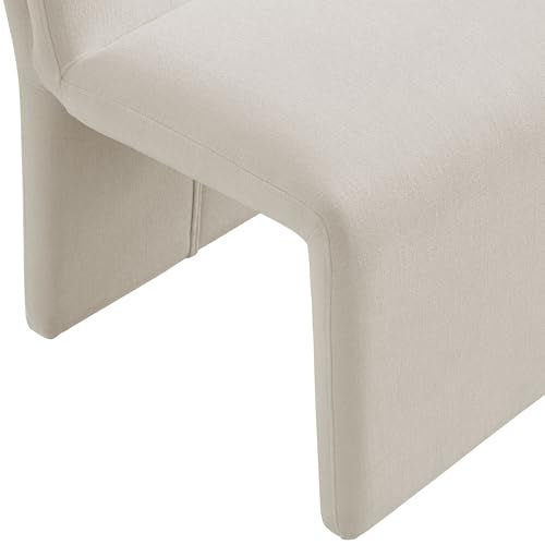 Modway Emory Fabric Slipper Dining Chair in Salt – Upholstered Armless Dining Side Chair – Versatile Modern Accent Chair or Vanity Chair - color: Salt