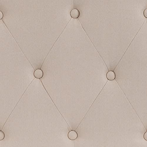 EMMA + OLIVER Beige Full Tufted Headboard | Adjustable Bed Rail Slots, Fabric Upholstered - color: Beige, size: Full