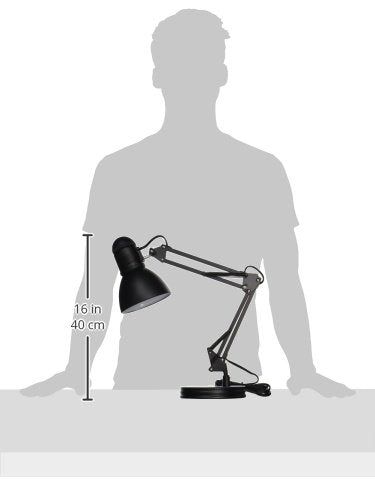 TL-WK-134E-BK-3L Architect Swing Arm Desk Lamp, 17.3" x 15.9" x 13", Black