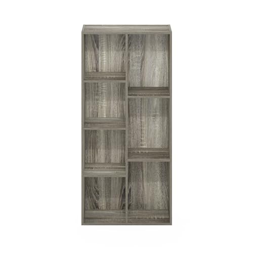 Furinno LUDER Book Shelf, 7-Cube Bookshelf, Bookcase with Open Shelves, 9.4 x 19.5 x 41.7, Easy Assembly, for Living Room, Bedroom, Home Office, French Oak - color: French Oak, size: 7-Cube