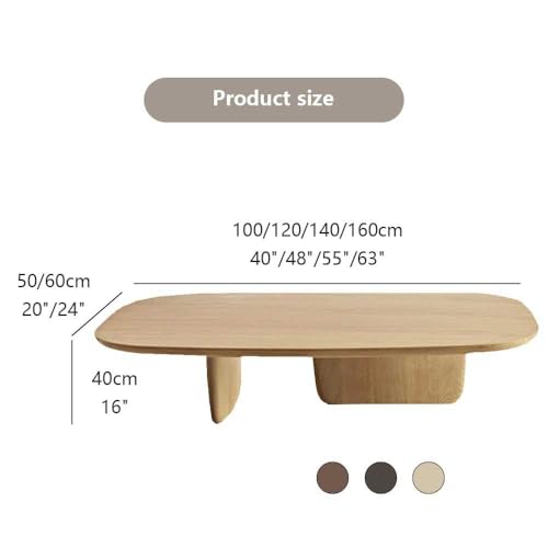 Narrow Oval Coffee Table Solid Wood Sofa Side Table with 2 Legs Modern End Table for Living Room Space Saving Design Simple Contemporary Style Home Decor - color: C, size: 40''L X 20''W X 16''H