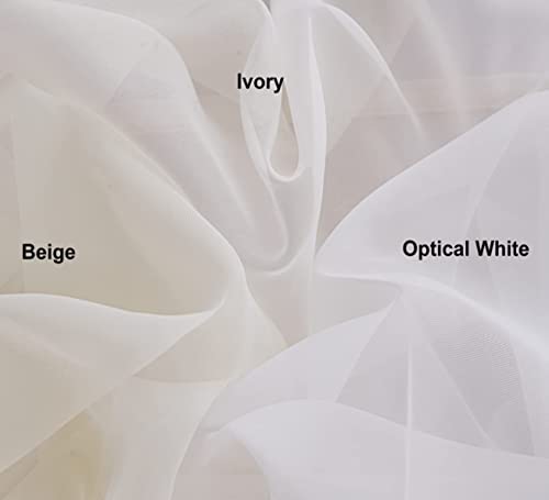PI Beige Sheer Tier Curtains 36 Inches Length with Ring Top,Small Polyester Café Curtains See Through Translucent Voile for Kitchen/Bathroom/Farmhouse/Basement 2 Panels(Beige,W42XL36) - color: Beige, size: 42"W x 36"L (Pack of 2)