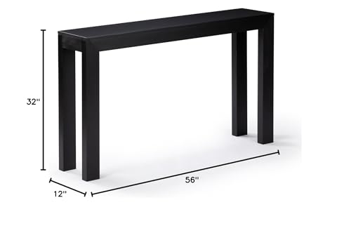 Plank+Beam Modern Console Table, 56 Inch, Black | Non-Toxic Finishes, Versatile Design, Modern Design, Easy Assembly, Modern Style, Quick Setup, Solid Wood - color: Black, size: 56 Inch