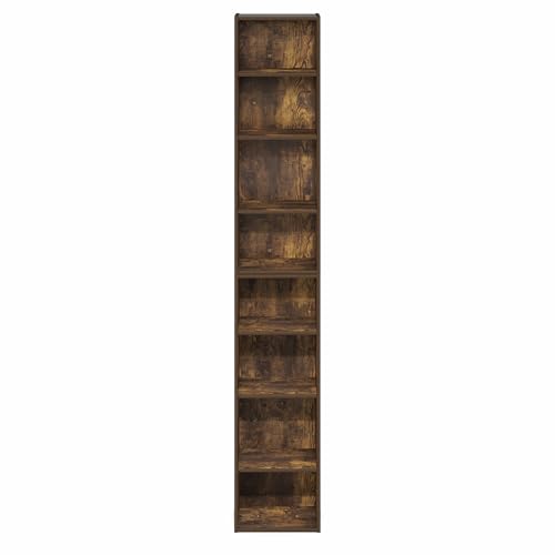 Furinno PASIR Book Shelf, 8-Tier Bookshelf, Bookcase with Open Shelf, 9.3 x 11.8 x 70.9, for Living Room, Bedroom, Home Office, Amber Pine - color: Amber Pine, size: 8-Tier, 12-Inch