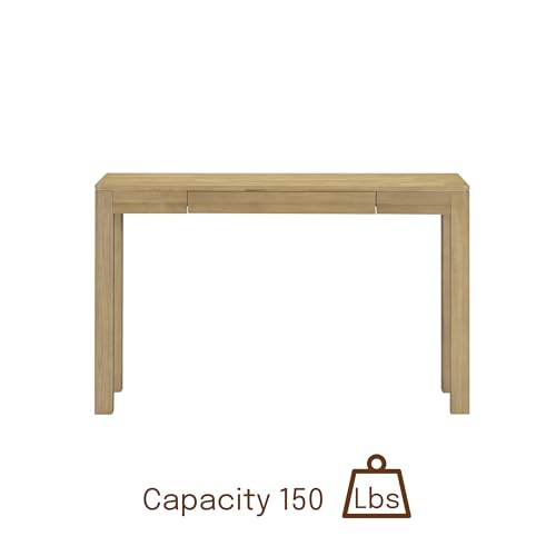 Flow 47-Inch Console Table, Modern Solid Wood Entryway Table with Hidden Drawer, Waterproof & Heat Resistant, Narrow Table for Hallway, Living Room & Foyer, Sand - color: Sand, size: 47 Inch, style: Console