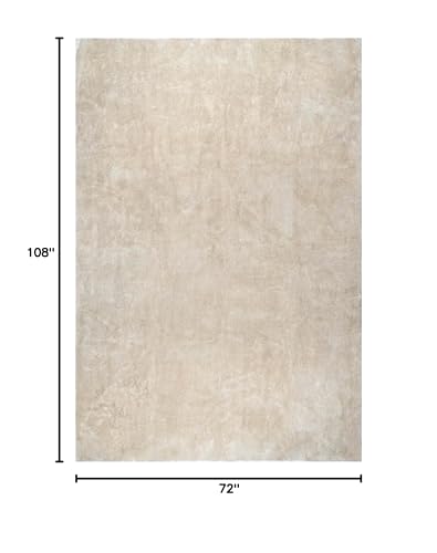 nuLOOM Loni Cream Solid Washable Area Rug, 6' x 9' - color: Cream, size: 6' x 9' (Rectangular)