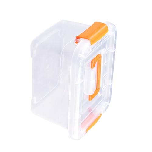 Clear Plastic Storage Box with Secure Lid, Stackable Portable Storage Bin for Home Organization, Heavy Duty Transparent Tote for Closet Garage Shelf (Small)