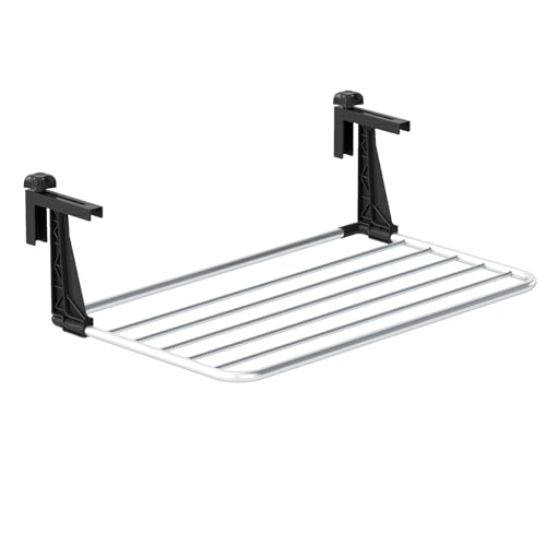 Tangkula Portable Clothes Drying Rack for Indoor & Outdoor Use(Small) | 1.2”-5.1” Adjustable Hook Length for Window sills Radiators Handrails & Guardrails | 2” Hanging Space | Robust Aluminum Frame - size: Small