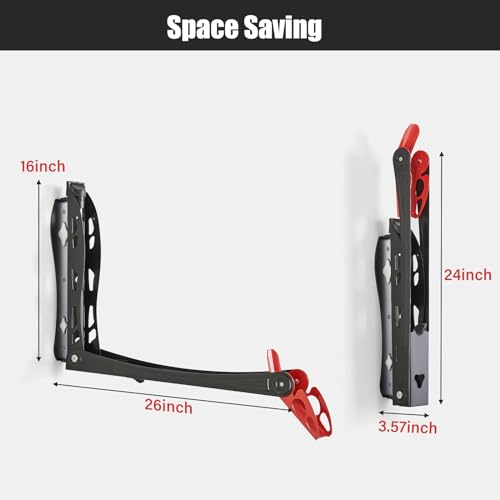 BIKEPAL Swivel Bike Racks, No Lift Wall Mounted Bike Rack Storage | Hanging Bike Rack for Home & Garage - style: 4 Pack