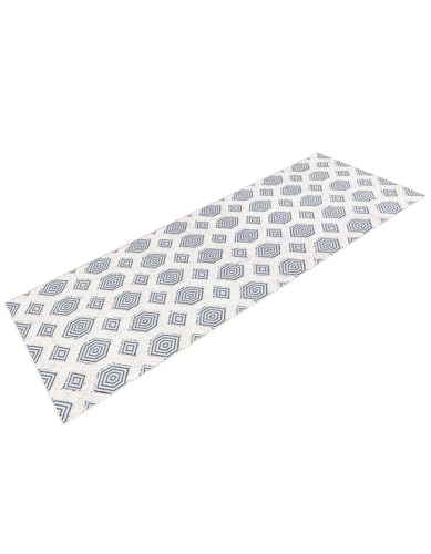 Rugs.com - Sabrina Soto Casa Rug – 8 Ft Runner Navy Blue Textured Cotton Runner Modern Geometric Design, Perfect for Hallways and Entryways - color: Navy Blue, size: 2'3" x 8' (Runner)
