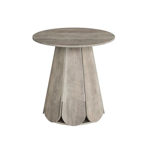 31.5" Round Dining Table, Small Circle Kitchen Table for 2-4 People, Modern Farmhouse Wood Dinning Room Tables with Pedestal Base, Space Saving Dinner Tables for Small Spaces, Mesa de Comedor, Grey - color: Grey